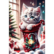 Load image into Gallery viewer, Christmas Stocking Cat 45X65CM(Canvas) Full AB Round Drill Diamond Painting
