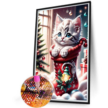 Load image into Gallery viewer, Christmas Stocking Cat 45X65CM(Canvas) Full AB Round Drill Diamond Painting
