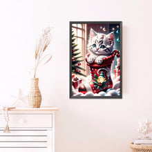 Load image into Gallery viewer, Christmas Stocking Cat 45X65CM(Canvas) Full AB Round Drill Diamond Painting
