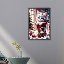 Load image into Gallery viewer, Christmas Stocking Cat 45X65CM(Canvas) Full AB Round Drill Diamond Painting
