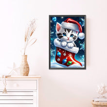 Load image into Gallery viewer, Christmas Stocking Cat 45X65CM(Canvas) Full AB Round Drill Diamond Painting
