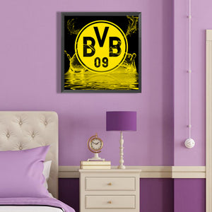 Borussia Dortmund Football Club Logo 40*40CM(Canvas) Full Round Drill Diamond Painting
