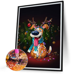 Christmas Puppy 40*50CM(Canvas) Full Square Drill Diamond Painting