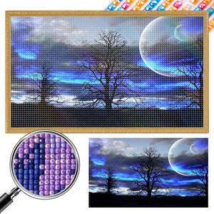In The Forest Under The Moon 65X40CM(Canvas) Full AB Square Drill Diamond Painting