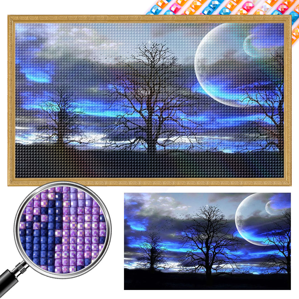In The Forest Under The Moon 65X40CM(Canvas) Full AB Square Drill Diamond Painting