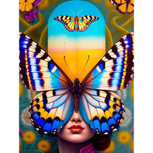 Load image into Gallery viewer, Butterfly Lady 30X40CM(Canvas) Full Round Drill Diamond Painting
