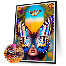 Load image into Gallery viewer, Butterfly Lady 30X40CM(Canvas) Full Round Drill Diamond Painting
