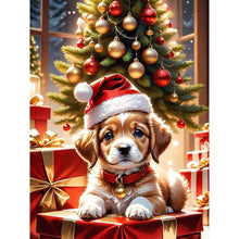 Load image into Gallery viewer, Christmas Puppy 30X40CM(Canvas) Full Round Drill Diamond Painting
