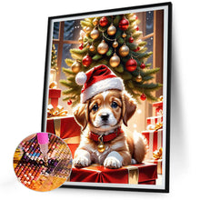 Load image into Gallery viewer, Christmas Puppy 30X40CM(Canvas) Full Round Drill Diamond Painting
