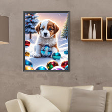 Load image into Gallery viewer, Christmas Puppy 30X40CM(Canvas) Full Round Drill Diamond Painting
