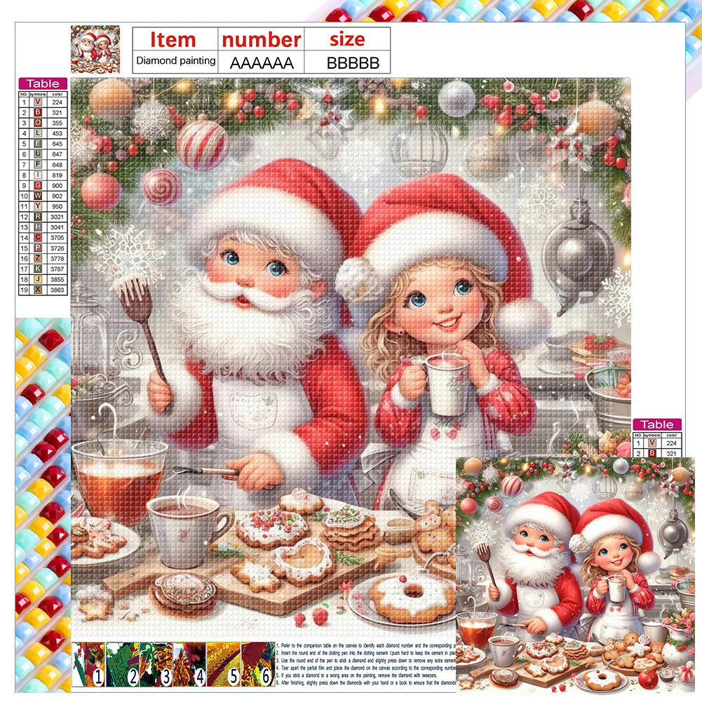 Cooking Together At Christmas 30X30CM(Canvas) Full Square Drill Diamond Painting