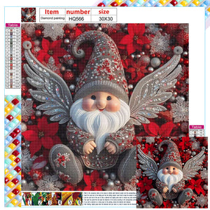 Double Feather Santa Claus 30X30CM(Canvas) Full Square Drill Diamond Painting