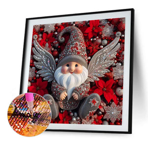 Double Feather Santa Claus 30X30CM(Canvas) Full Square Drill Diamond Painting