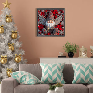 Double Feather Santa Claus 30X30CM(Canvas) Full Square Drill Diamond Painting