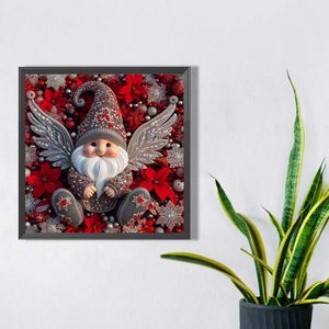 Double Feather Santa Claus 30X30CM(Canvas) Full Square Drill Diamond Painting