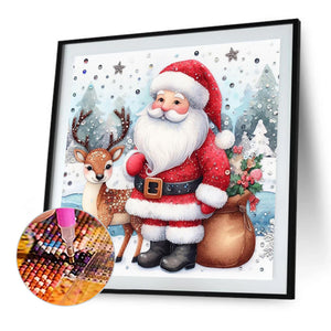 Snow Santa Claus 30X30CM(Canvas) Full Square Drill Diamond Painting