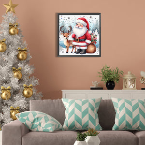 Snow Santa Claus 30X30CM(Canvas) Full Square Drill Diamond Painting