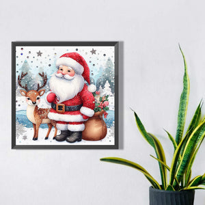 Snow Santa Claus 30X30CM(Canvas) Full Square Drill Diamond Painting