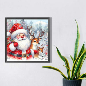 Santa Claus Travels 30X30CM(Canvas) Full Square Drill Diamond Painting