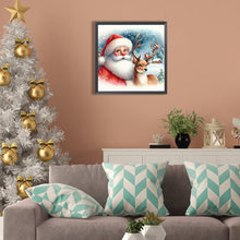 Load image into Gallery viewer, Santa Claus Watching Snow Scene 30X30CM(Canvas) Full Square Drill Diamond Painting
