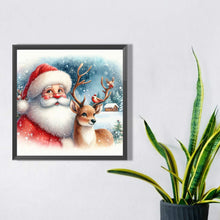 Load image into Gallery viewer, Santa Claus Watching Snow Scene 30X30CM(Canvas) Full Square Drill Diamond Painting
