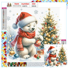 Load image into Gallery viewer, Winter White Bear And Christmas Tree 30X30CM(Canvas) Full Square Drill Diamond Painting
