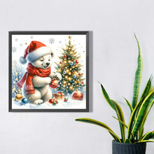 Load image into Gallery viewer, Winter White Bear And Christmas Tree 30X30CM(Canvas) Full Square Drill Diamond Painting
