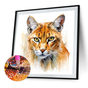 Cat 35X35CM(Canvas) Full Round Drill Diamond Painting