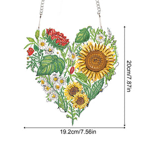 Love Sunflower Special Shaped Diamond Painting Hanging Wreath for Home Decor(#4)