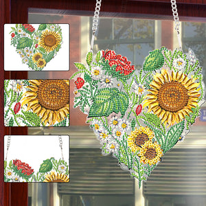 Love Sunflower Special Shaped Diamond Painting Hanging Wreath for Home Decor(#4)