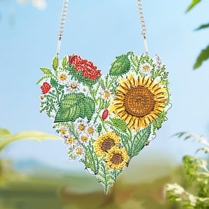 Love Sunflower Special Shaped Diamond Painting Hanging Wreath for Home Decor(#4)