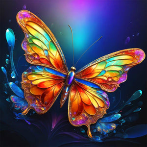 Colorful Butterfly¡¤Darkness 30X30CM(Canvas) Full Round Drill Diamond Painting