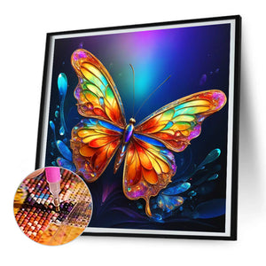 Colorful Butterfly¡¤Darkness 30X30CM(Canvas) Full Round Drill Diamond Painting