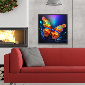 Colorful Butterfly¡¤Darkness 30X30CM(Canvas) Full Round Drill Diamond Painting