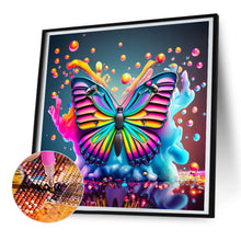 Load image into Gallery viewer, Colorful Butterfly¡¤Watercolor 30X30CM(Canvas) Full Round Drill Diamond Painting
