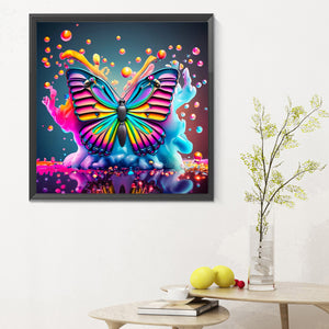 Colorful Butterfly¡¤Watercolor 30X30CM(Canvas) Full Round Drill Diamond Painting