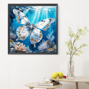 Colorful Butterfly¡¤White Butterfly 30X30CM(Canvas) Full Round Drill Diamond Painting