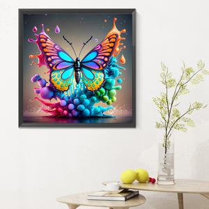 Colorful Butterfly¡¤Colorful Mist 30X30CM(Canvas) Full Round Drill Diamond Painting