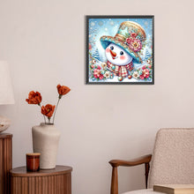 Load image into Gallery viewer, Decorated Snowman Sleigh 30*30CM(Canvas) Full Round Drill Diamond Painting
