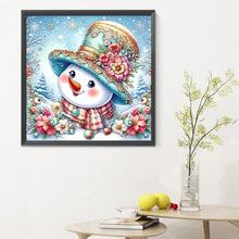 Load image into Gallery viewer, Decorated Snowman Sleigh 30*30CM(Canvas) Full Round Drill Diamond Painting
