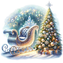 Load image into Gallery viewer, Christmas Tree Sleigh 30*30CM(Canvas) Full Round Drill Diamond Painting
