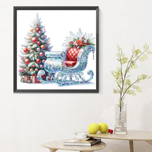 Sleigh Christmas Tree 30*30CM(Canvas) Full Round Drill Diamond Painting