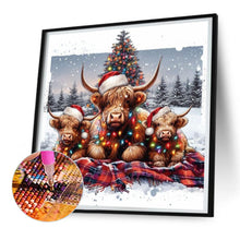 Load image into Gallery viewer, Christmas Yak Family 30X30CM(Canvas) Full Round Drill Diamond Painting
