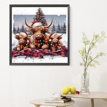 Load image into Gallery viewer, Christmas Yak Family 30X30CM(Canvas) Full Round Drill Diamond Painting
