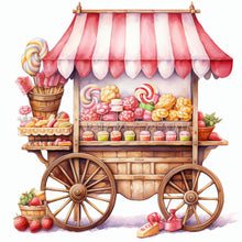 Load image into Gallery viewer, Pink Dessert Shop Trolley 30X30CM(Canvas) Full Round Drill Diamond Painting
