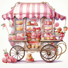 Load image into Gallery viewer, Pink Dessert Shop Trolley 30X30CM(Canvas) Full Round Drill Diamond Painting

