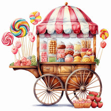 Load image into Gallery viewer, Pink Dessert Shop Trolley 30X30CM(Canvas) Full Round Drill Diamond Painting
