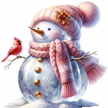 Load image into Gallery viewer, Pink Snowman 30X30CM(Canvas) Full Round Drill Diamond Painting
