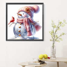 Load image into Gallery viewer, Pink Snowman 30X30CM(Canvas) Full Round Drill Diamond Painting
