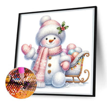 Load image into Gallery viewer, Pink Snowman 30X30CM(Canvas) Full Round Drill Diamond Painting
